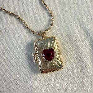 Gold Heart Locket Necklace